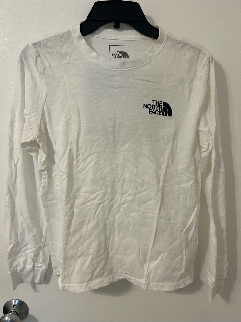 The North Face White Crew Neck Logo Long Sleeve